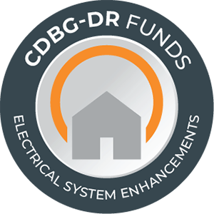CDBG-DR Electrical System Enhancements Logo with link to Electrical System Enhancements Program.