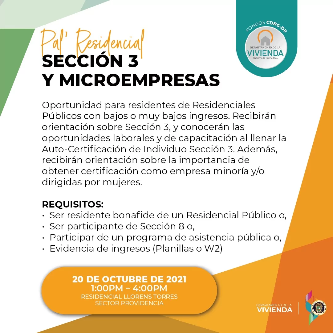 Anuncio Pal' Residencial Sección 3 y Microempresas
