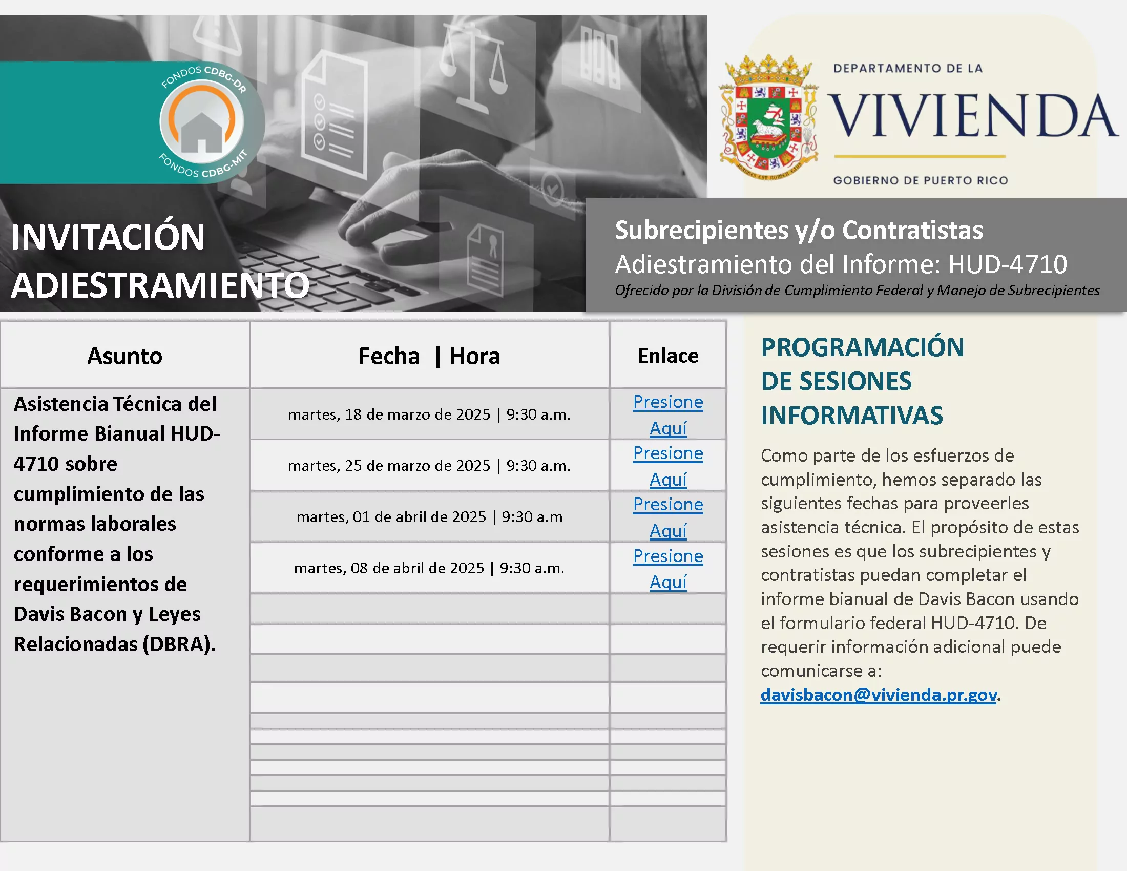 20250408_ADM FCLS_Boletin Informativo-TA HUD 4710 REPORT (2) Imagen del boletín informativo.